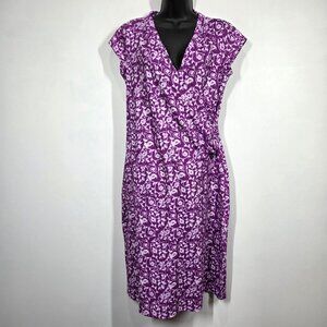 Athleta Dress Medium Tall Purple Nectar Faux Wrap Stretchy Beachy Yoga Travel